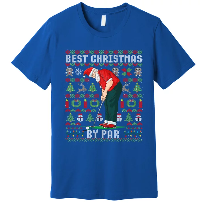 Ugly Christmas Golf Santa Claus Pun Gift Premium T-Shirt