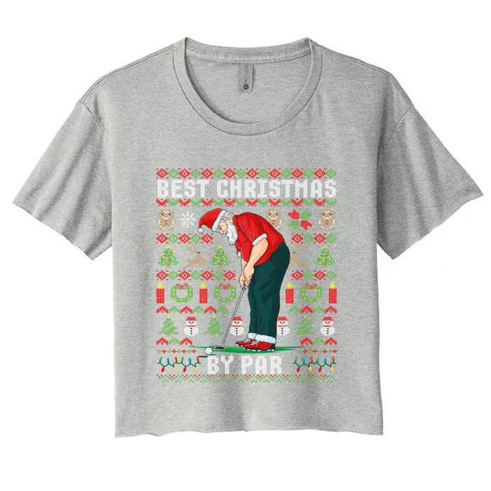 Ugly Christmas Golf Santa Claus Pun Gift Women's Crop Top Tee