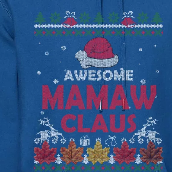 Ugly Christmas Grandma Gift Funny Santa Mamaw Claus Gift Premium Hoodie