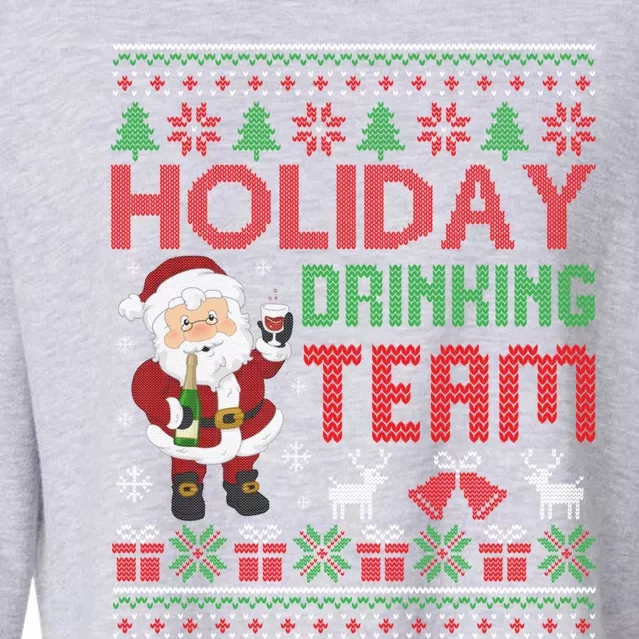 Ugly Christmas Holiday Drinking Team Gift Cropped Pullover Crew