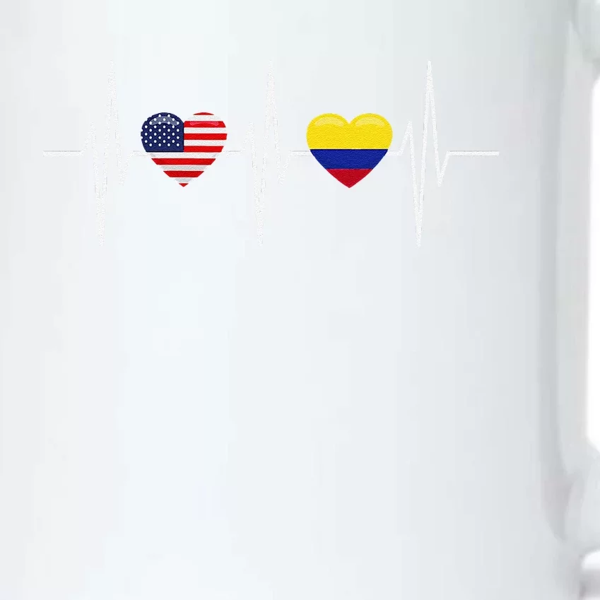 Usa Colombia Heartbeat America Colombian Flag Heart Black Color Changing Mug