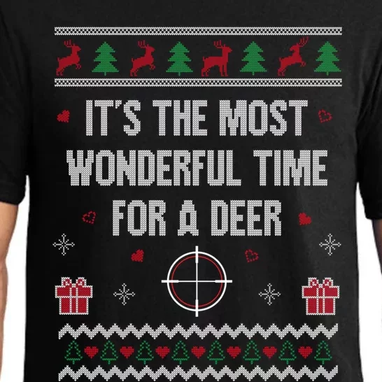 Ugly Christmas Hunting Funny Deer Hunter Xmas Gift Pajama Set