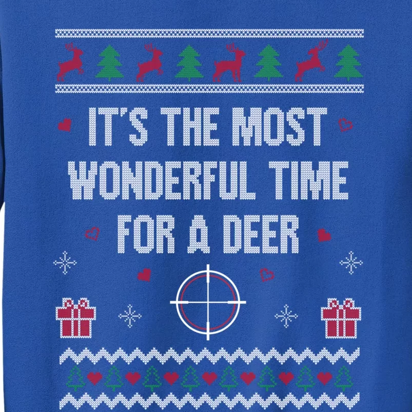 Ugly Christmas Hunting Funny Deer Hunter Xmas Gift Tall Sweatshirt