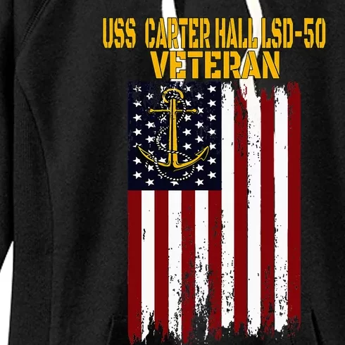 Uss Carter Hall Lsd50 Dock Landing Ship Veteran Fathers Day Women's Fleece Hoodie