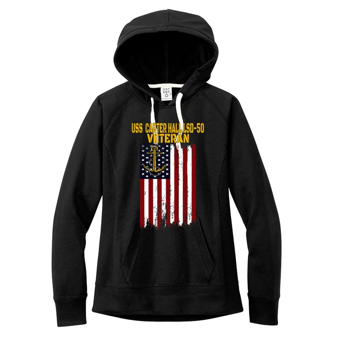 Uss Carter Hall Lsd50 Dock Landing Ship Veteran Fathers Day Women's Fleece Hoodie