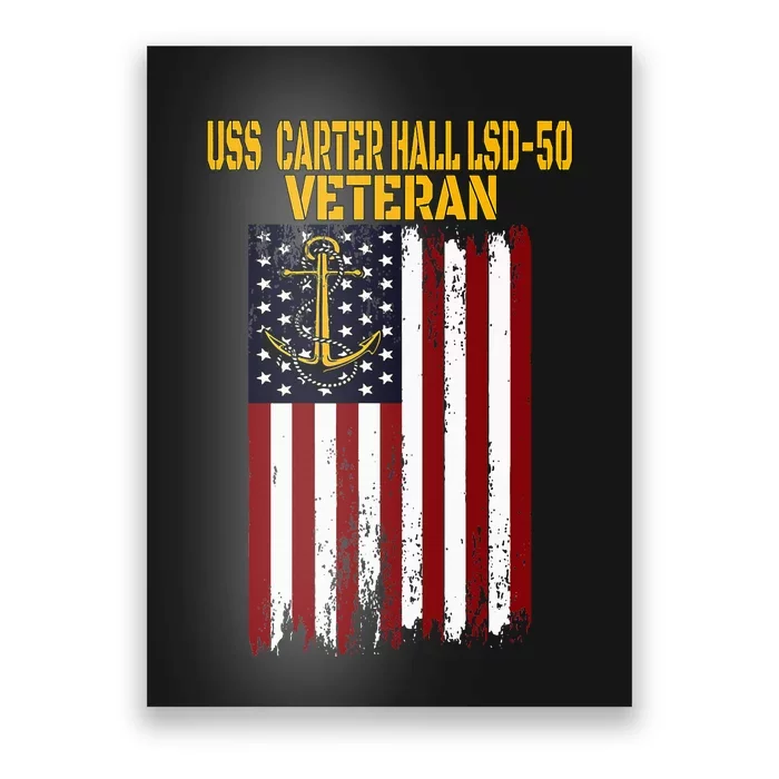 Uss Carter Hall Lsd50 Dock Landing Ship Veteran Fathers Day Poster