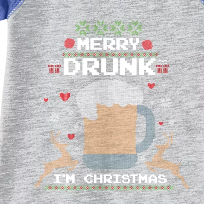 Ugly Christmas Ing Reindeer Merry Drunk IM Christmas Gift Infant Baby Jersey Bodysuit