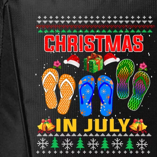 Ugly Christmas In July Hawaiian Family Summer Vacation Gift City Backpack