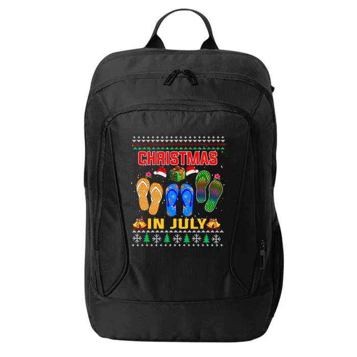 Ugly Christmas In July Hawaiian Family Summer Vacation Gift City Backpack