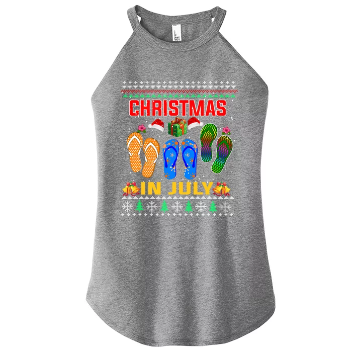 Ugly Christmas In July Hawaiian Family Summer Vacation Gift Women’s Perfect Tri Rocker Tank