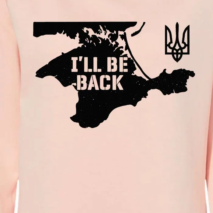 Ukraine Crimea ILl Be Back Ukrainian Map Trident Tryzub Womens California Wash Sweatshirt