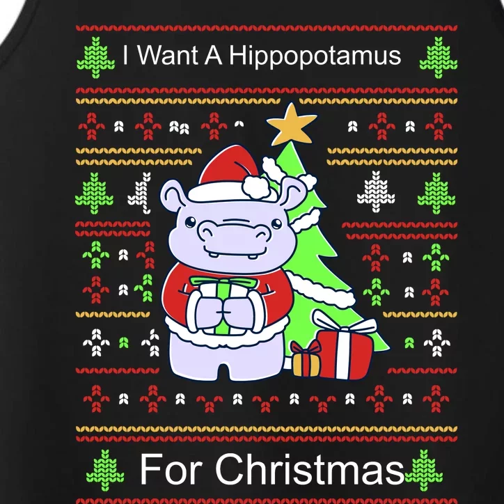 Ultimate Christmas I Want A Hippopotamus Ugly Performance Tank