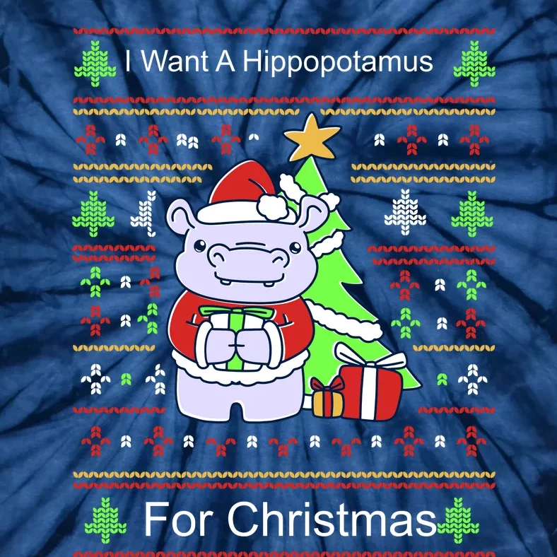 Ultimate Christmas I Want A Hippopotamus Ugly Tie-Dye T-Shirt