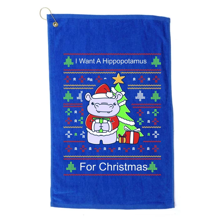 Ultimate Christmas I Want A Hippopotamus Ugly Platinum Collection Golf Towel