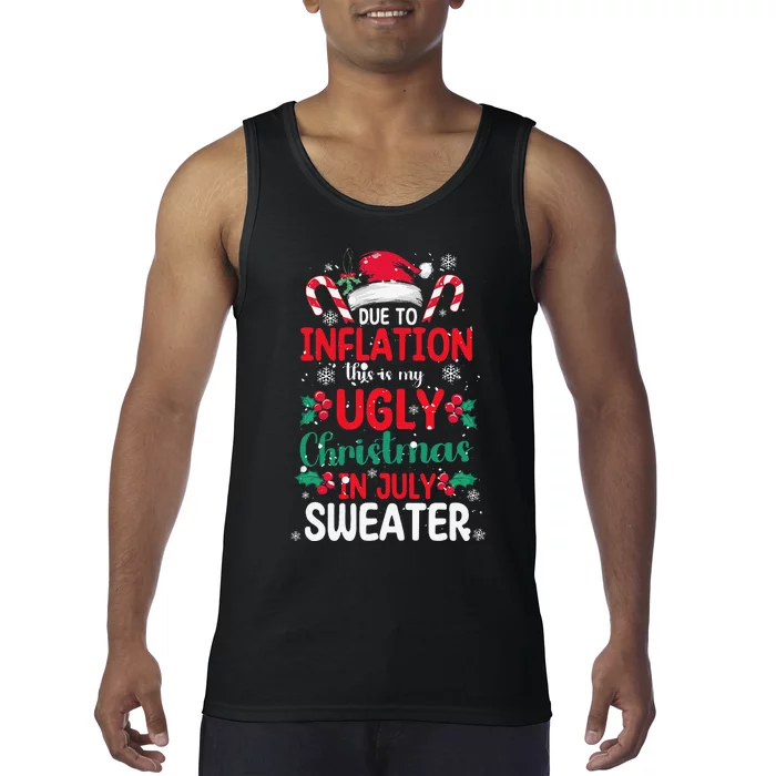 Ugly Christmas In July Sweater Funny Inflation Summer Beach Tank Top