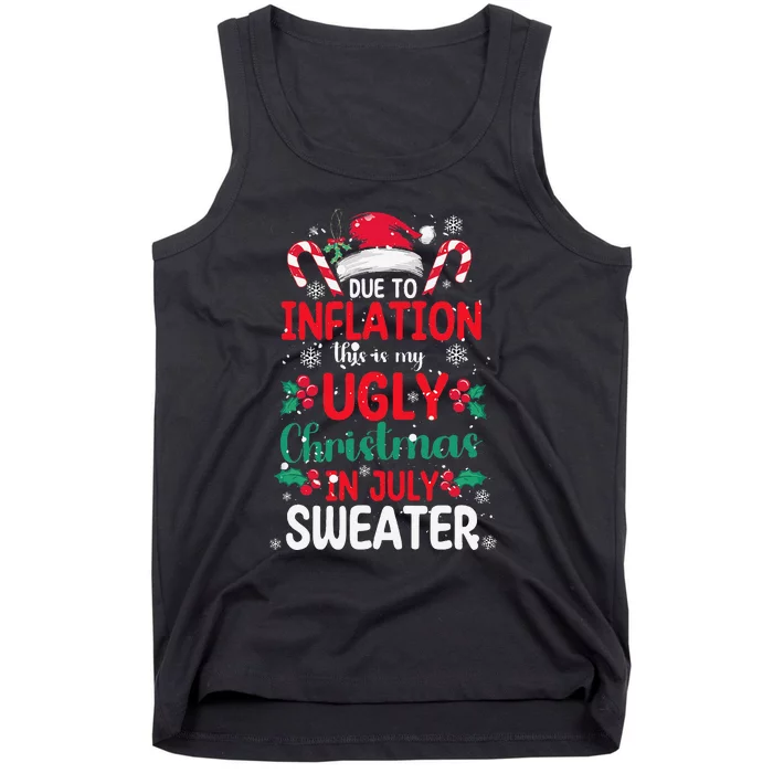 Ugly Christmas In July Sweater Funny Inflation Summer Beach Tank Top