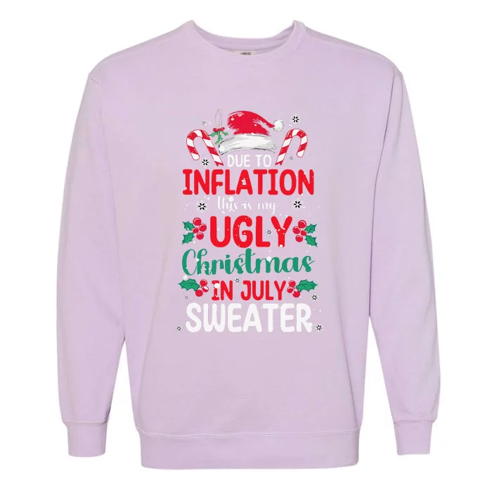 Ugly Christmas In July Sweater Funny Inflation Summer Beach Garment-Dyed Sweatshirt