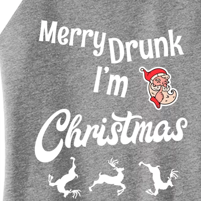 Ugly Christmas Jumper / Sweater Merry Drunk IM Christmas Gift Women’s Perfect Tri Rocker Tank