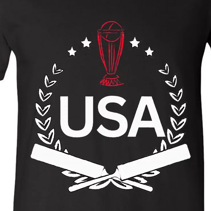 Usa Cricket Jersey 2024 Reveal Style United States Cricket V-Neck T-Shirt