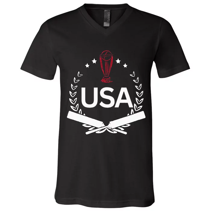 Usa Cricket Jersey 2024 Reveal Style United States Cricket V-Neck T-Shirt