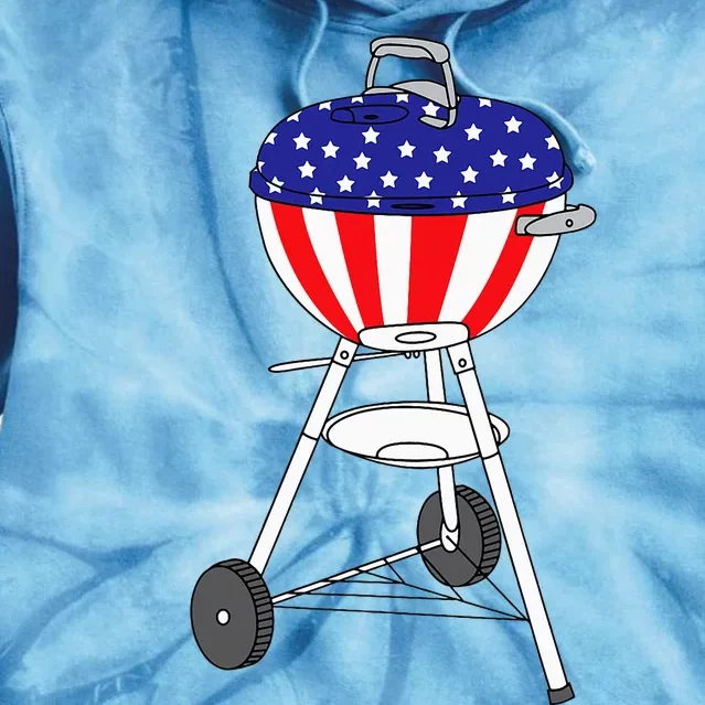 Usa Charcoal Kettle Grill July 4th Grill Tie Dye Hoodie