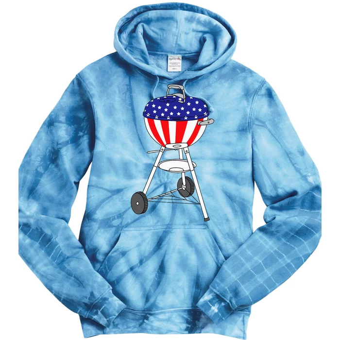 Usa Charcoal Kettle Grill July 4th Grill Tie Dye Hoodie