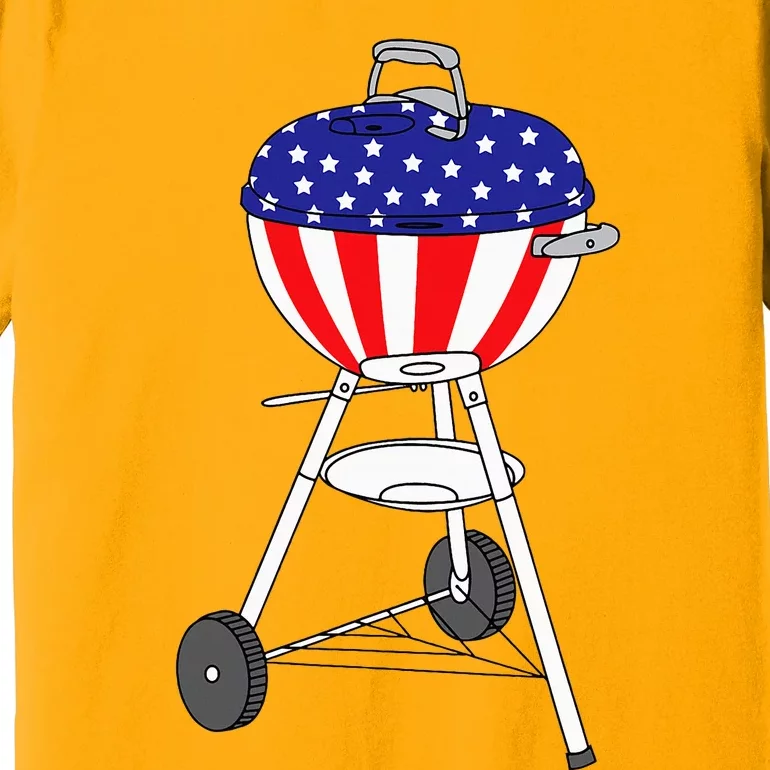 Usa Charcoal Kettle Grill July 4th Grill Premium T-Shirt