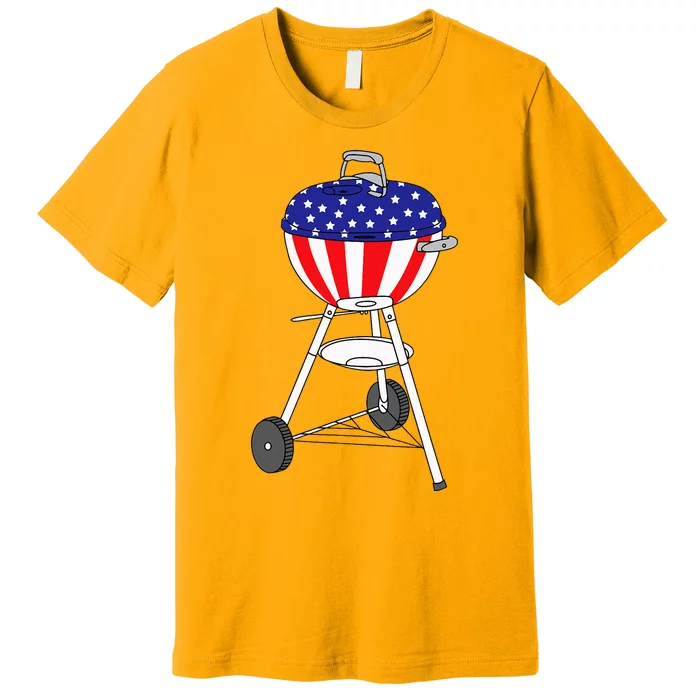 Usa Charcoal Kettle Grill July 4th Grill Premium T-Shirt