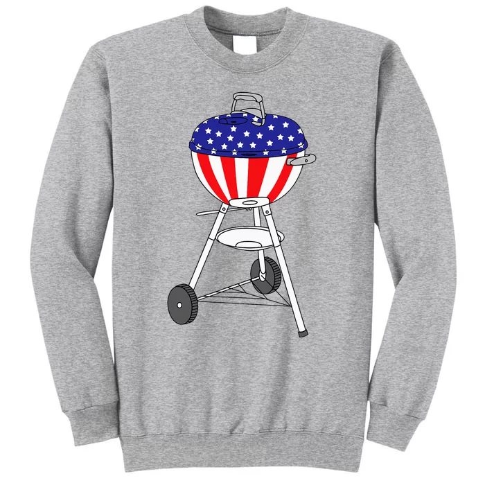 Usa Charcoal Kettle Grill July 4th Grill Tall Sweatshirt