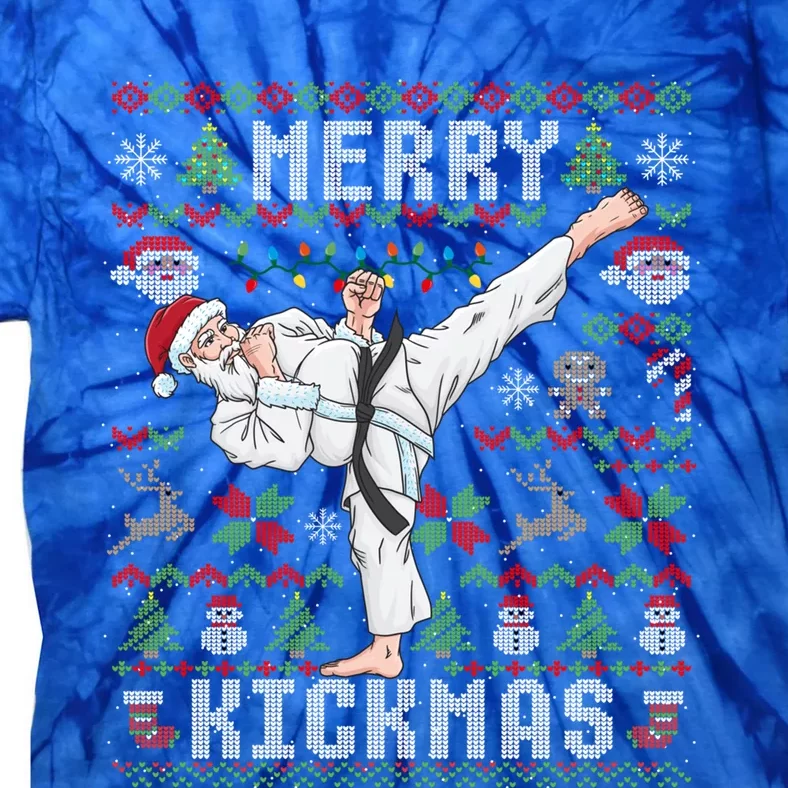 Ugly Christmas Karate Santa Claus Martial Arts Cute Gift Tie-Dye T-Shirt