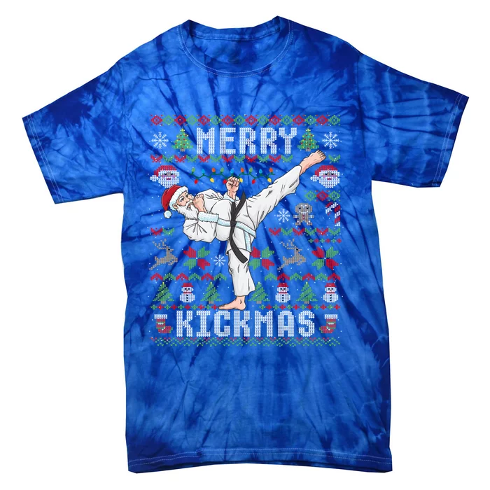 Ugly Christmas Karate Santa Claus Martial Arts Cute Gift Tie-Dye T-Shirt