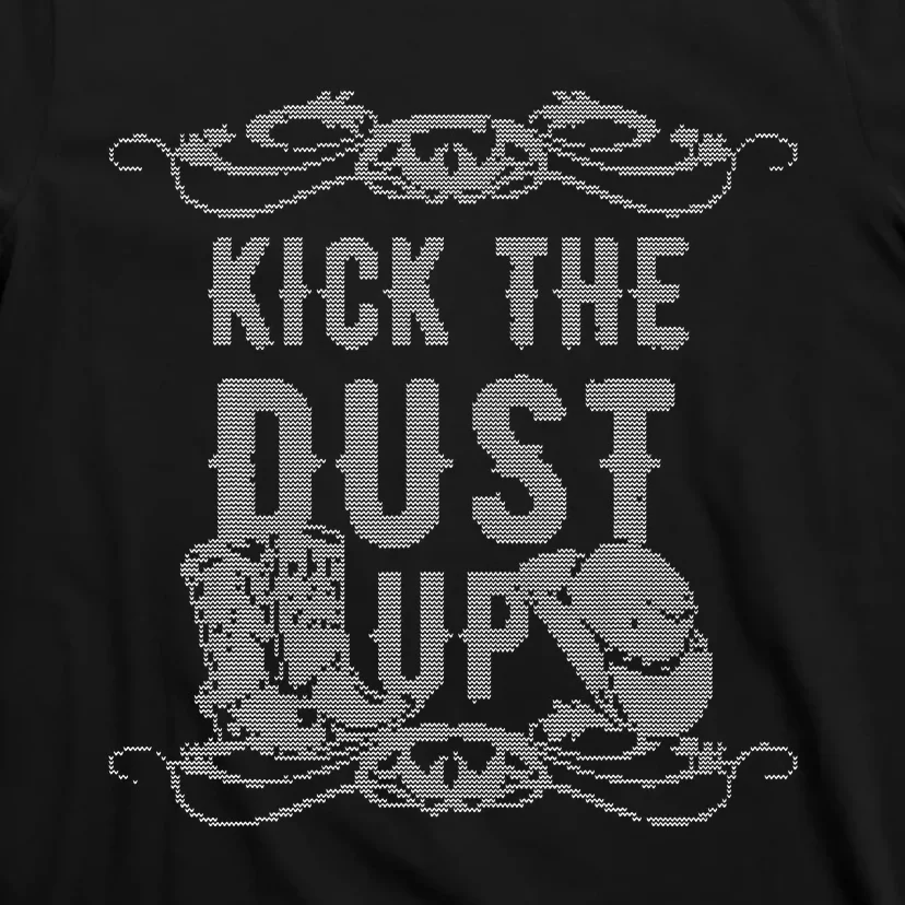 Ugly Christmas Kick The Dust Up Cowboy Cowgirl Western T-Shirt