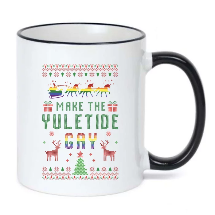 Ugly Christmas Lgbt Pride Rainbow Xmas Make The Yuletide Gay Gift Black Color Changing Mug