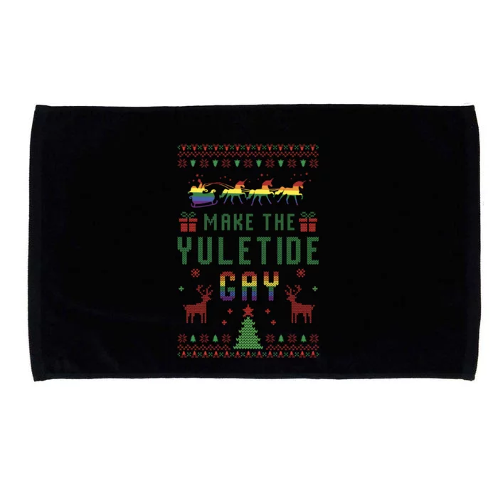 Ugly Christmas Lgbt Pride Rainbow Xmas Make The Yuletide Gay Gift Microfiber Hand Towel