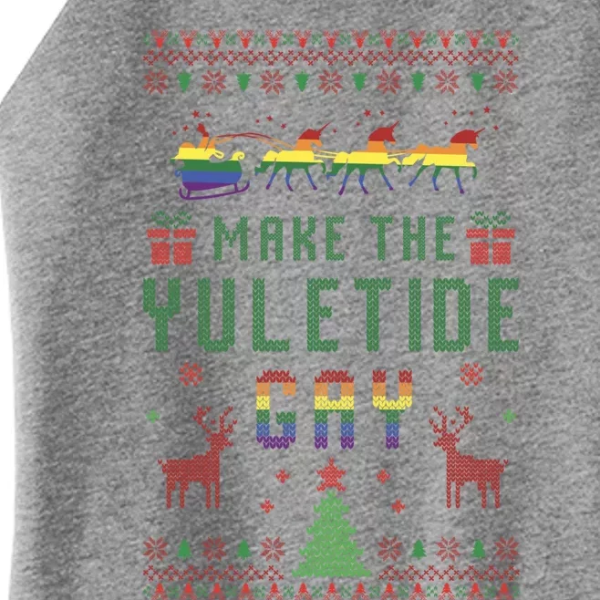 Ugly Christmas Lgbt Pride Rainbow Xmas Make The Yuletide Gay Gift Women’s Perfect Tri Rocker Tank