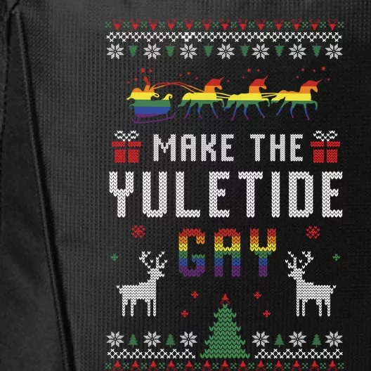 Ugly Christmas Lgbtq Pride Santa Claus Make The Yuletide Gay Gift City Backpack