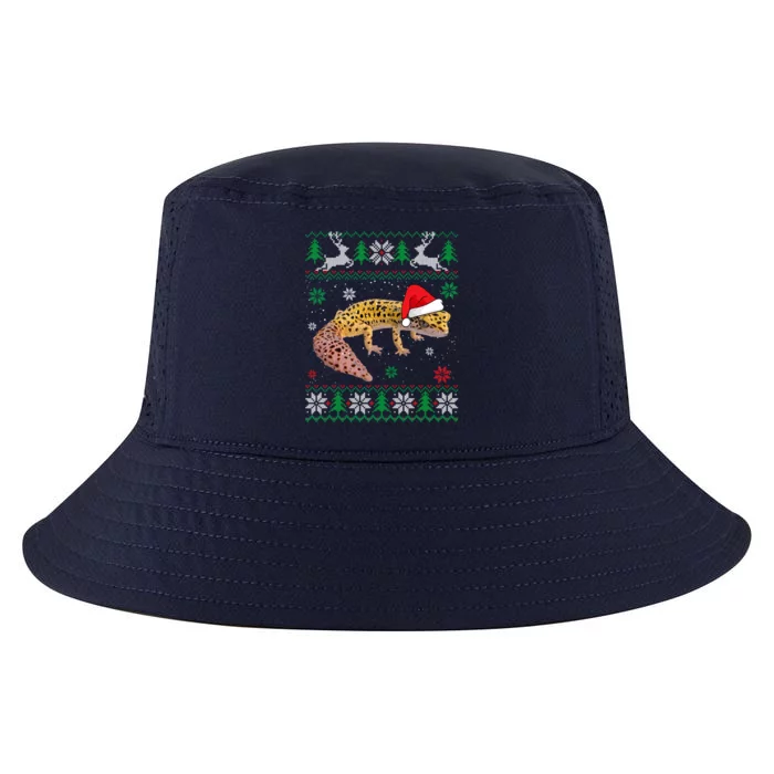 Ugly Christmas Leopard Gecko Lover Santa Hat Animals Gift Cool Comfort Performance Bucket Hat