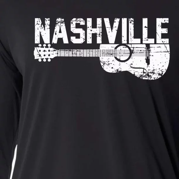 Unique Country Music Lovers Nashville Musician Guitar Cool Cooling Performance Long Sleeve Crew