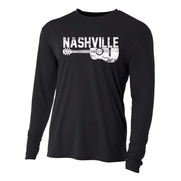 Unique Country Music Lovers Nashville Musician Guitar Cool Cooling Performance Long Sleeve Crew