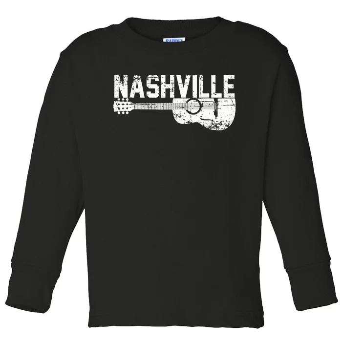 Unique Country Music Lovers Nashville Musician Guitar Cool Toddler Long Sleeve Shirt