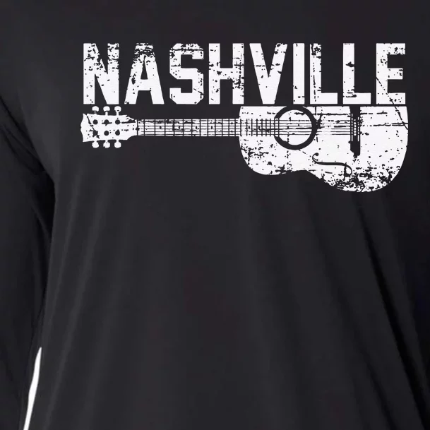 Unique Country Music Lovers Nashville Musician Guitar Cool Cooling Performance Long Sleeve Crew