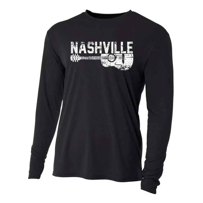 Unique Country Music Lovers Nashville Musician Guitar Cool Cooling Performance Long Sleeve Crew