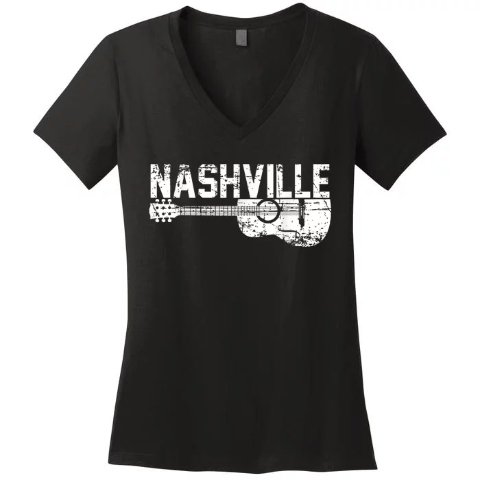 Unique Country Music Lovers Nashville Musician Guitar Cool Women's V-Neck T-Shirt