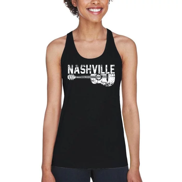 Unique Country Music Lovers Nashville Musician Guitar Cool Women's Racerback Tank