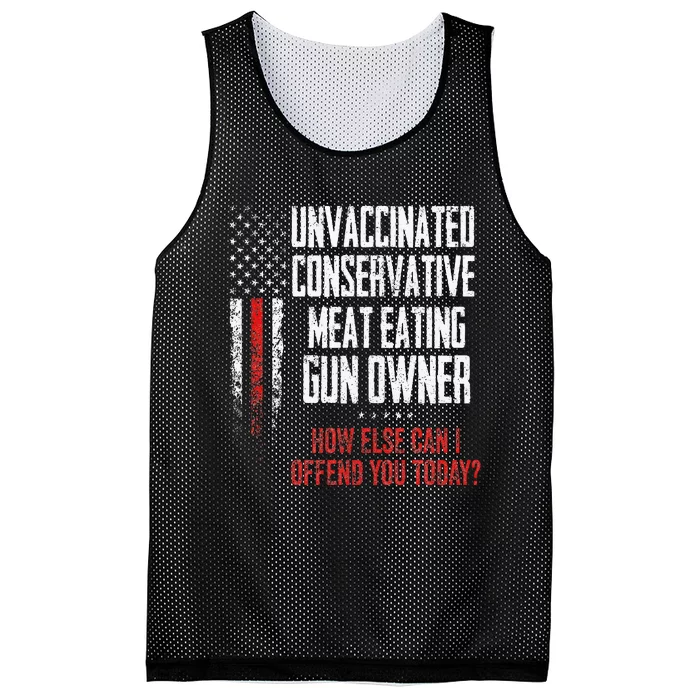 Unvaccinated Conservative Meat Eating Gun Owner Mesh Reversible Basketball Jersey Tank