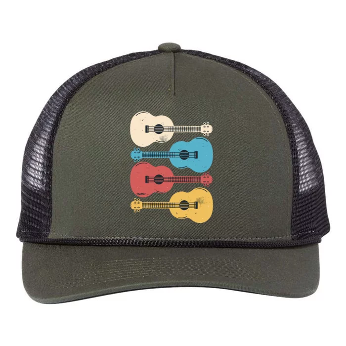 Ukelele Colorful Music Retro Rope Trucker Hat Cap