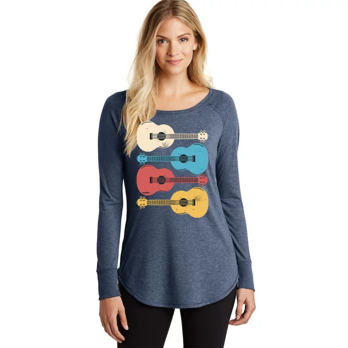 Ukelele Colorful Music Women's Perfect Tri Tunic Long Sleeve Shirt