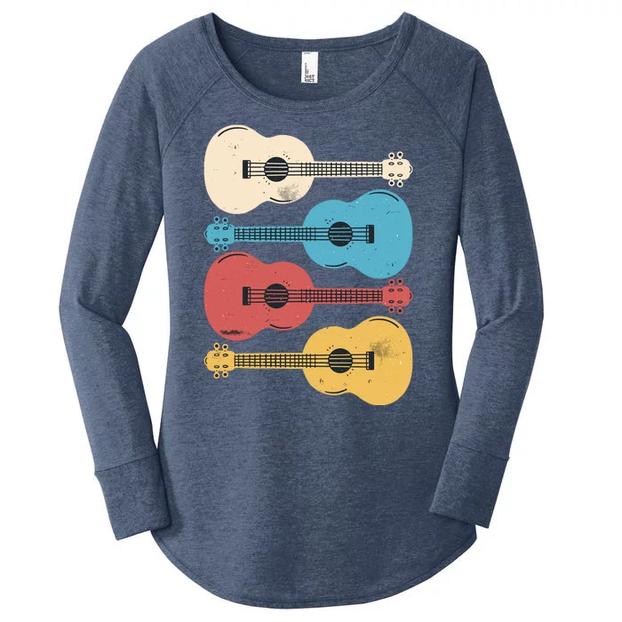 Ukelele Colorful Music Women's Perfect Tri Tunic Long Sleeve Shirt