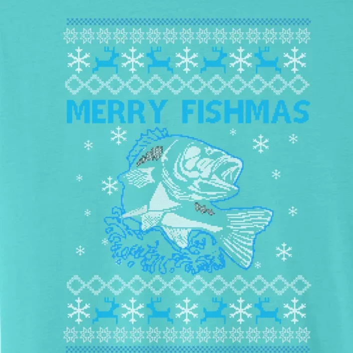 Ugly Christmas Merry Fishmas Fishing Holiday Funny Gift ChromaSoft Performance T-Shirt