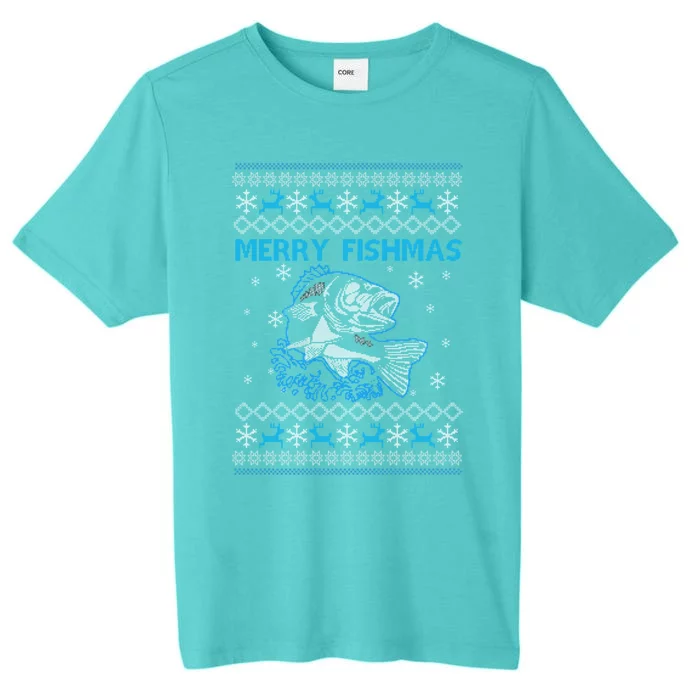 Ugly Christmas Merry Fishmas Fishing Holiday Funny Gift ChromaSoft Performance T-Shirt